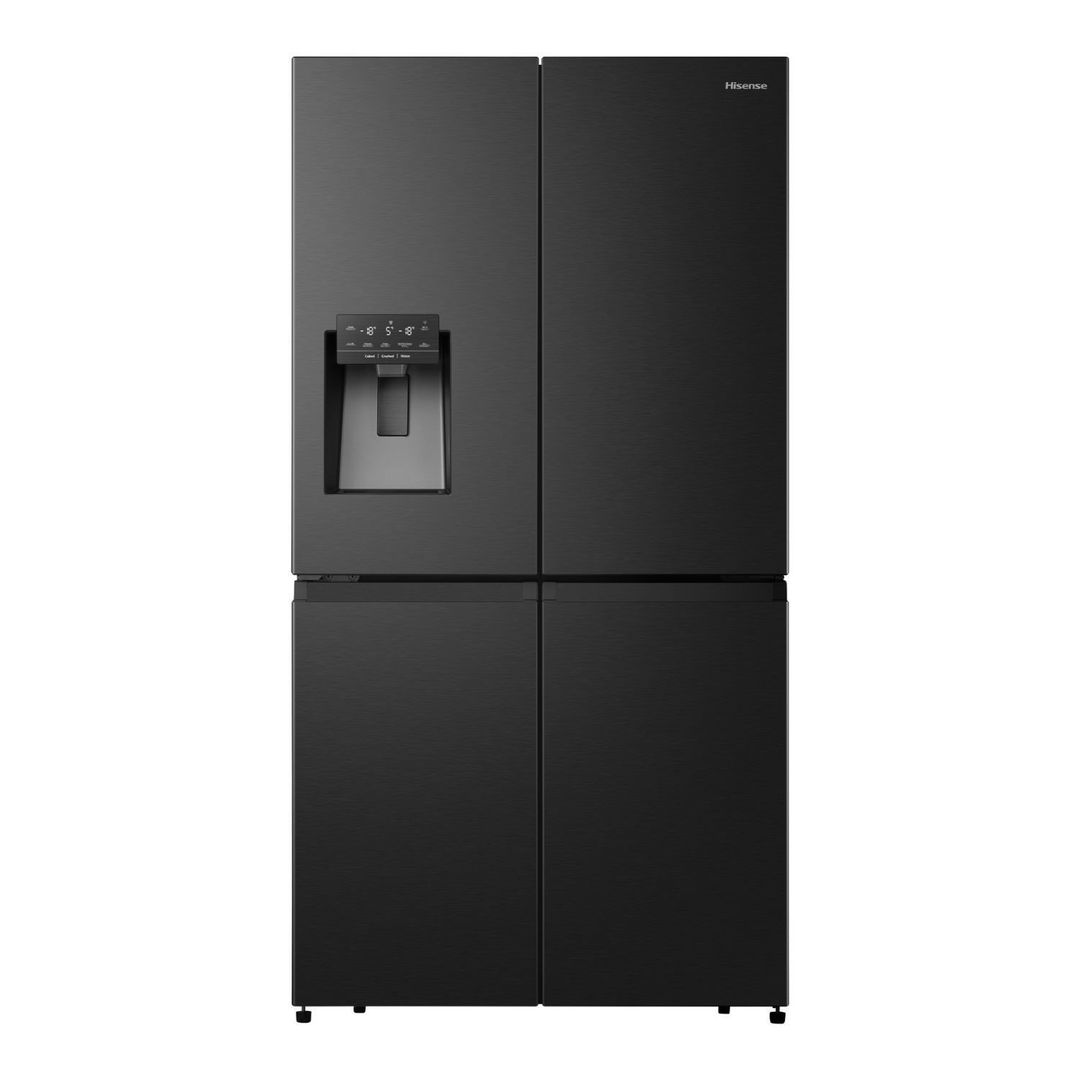 Hisense PureFlat 584 Litre Four Door American Fridge Freezer - Black - Image 1
