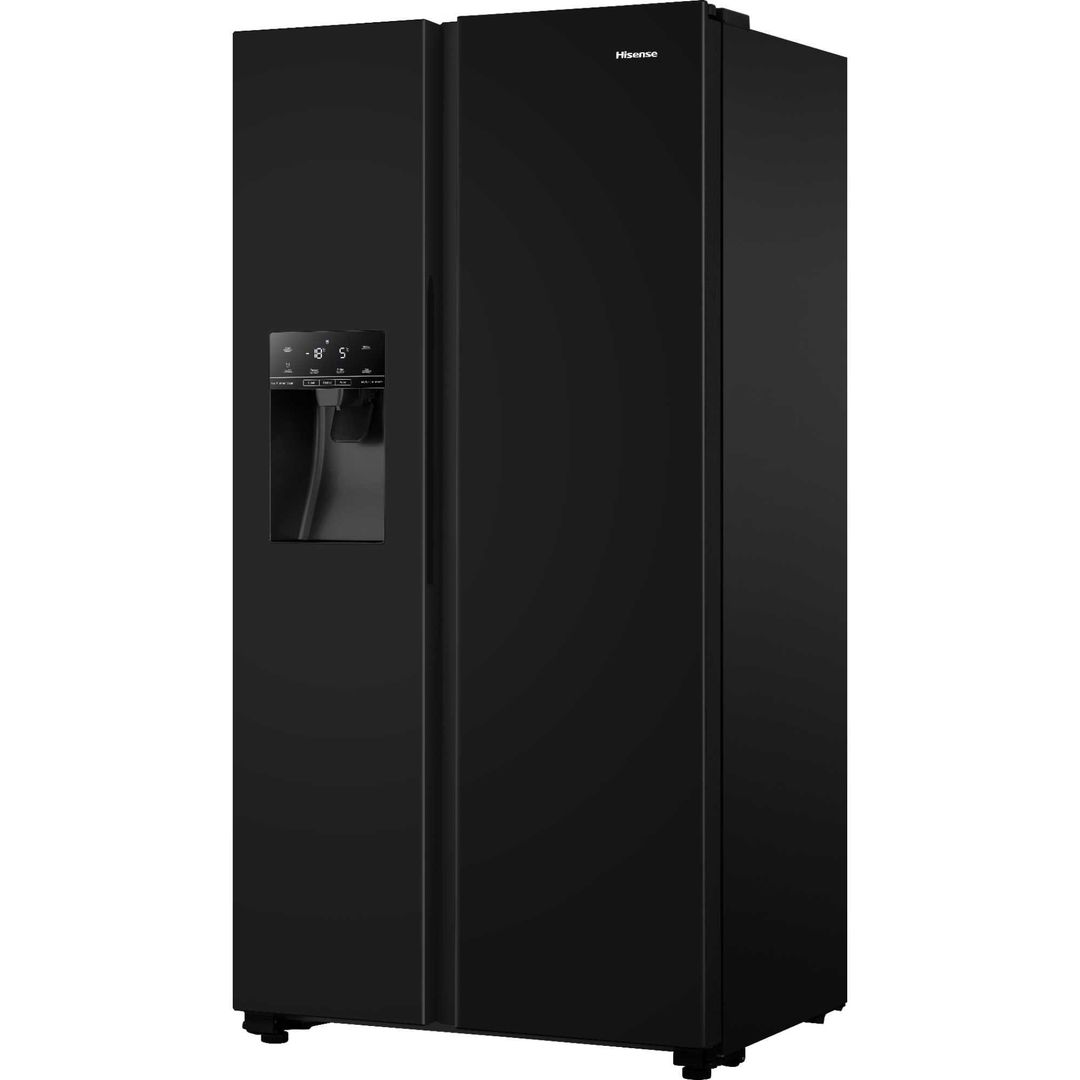 HISENSE PureFlat RS694N4TBE American-Style Fridge Freezer - Black, Black - Image 1