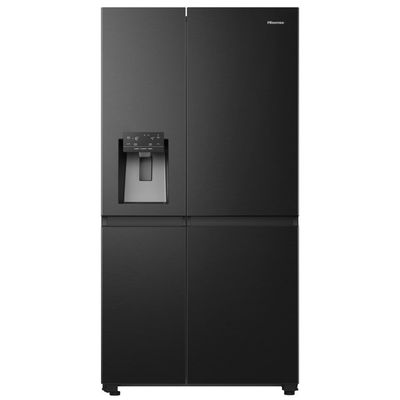 HISENSE PureFlat Infinite RS818N4TFC American-Style Smart Fridge Freezer - Black, Black