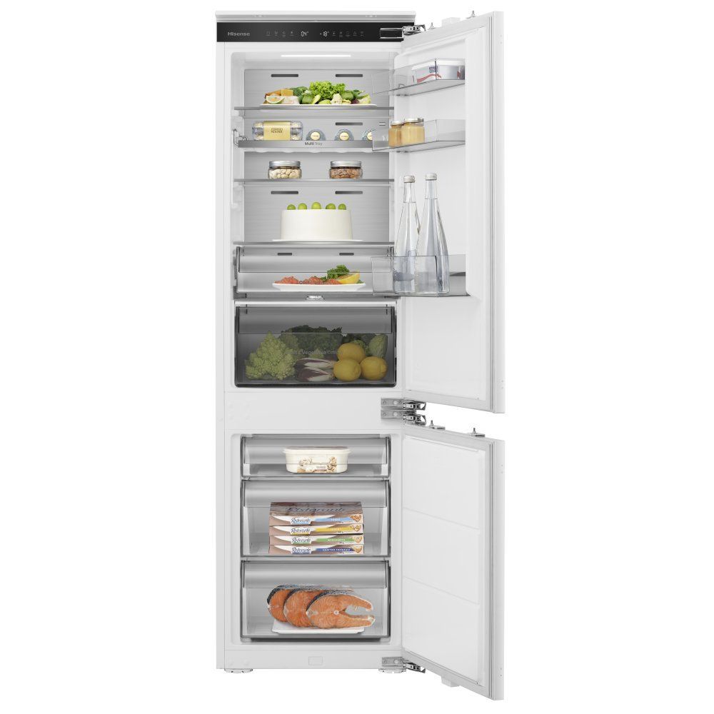 HISENSE RB3B250SAWE Integrated Smart 70/30 Fridge Freezer - Fixed Hinge, White - Image 1