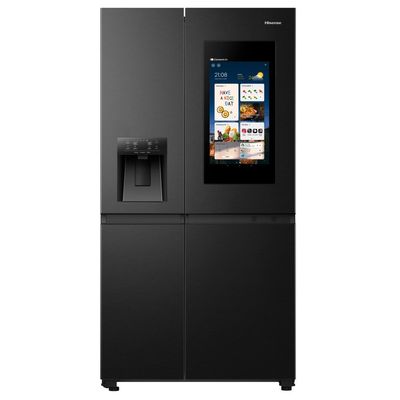 HISENSE PureFlat RS9P628GPFE American-Style Smart Screen Fridge Freezer - Black, Black