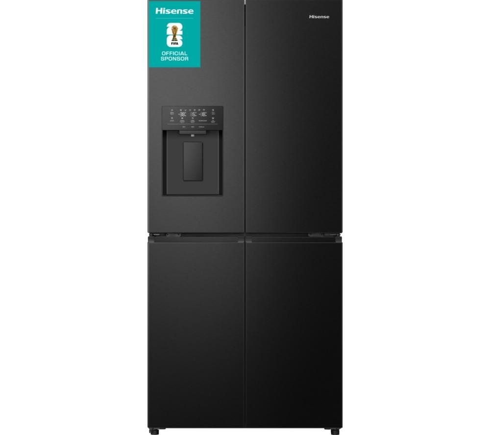 HISENSE PureFlat Slim RQ5P470SYFD Fridge Freezer - Black, Black - Image 1