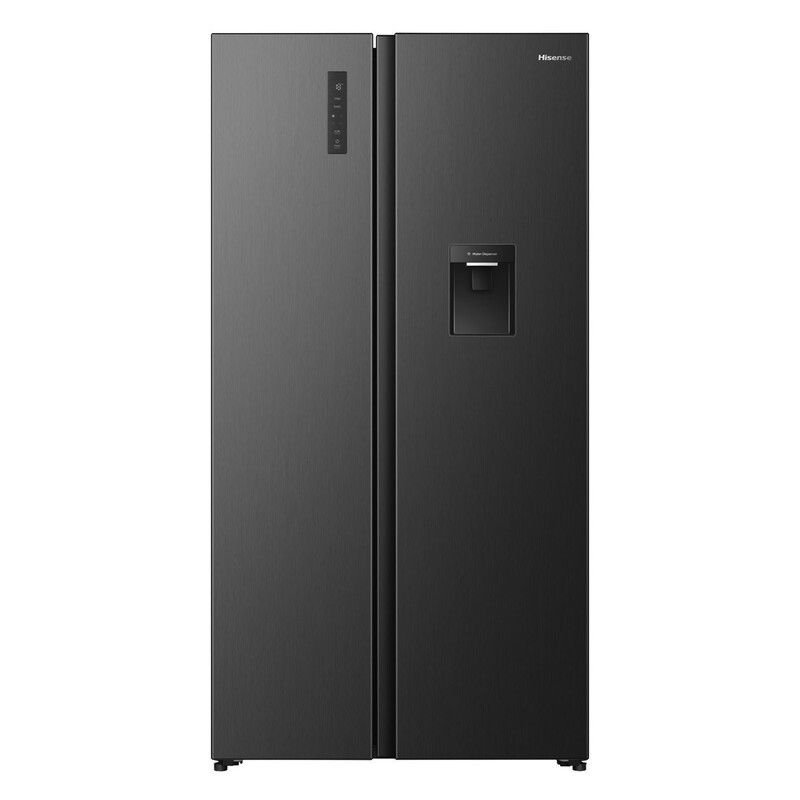 Hisense PureFlat 541 Litre Side-by-Side American Fridge Freezer - Black - Image 1