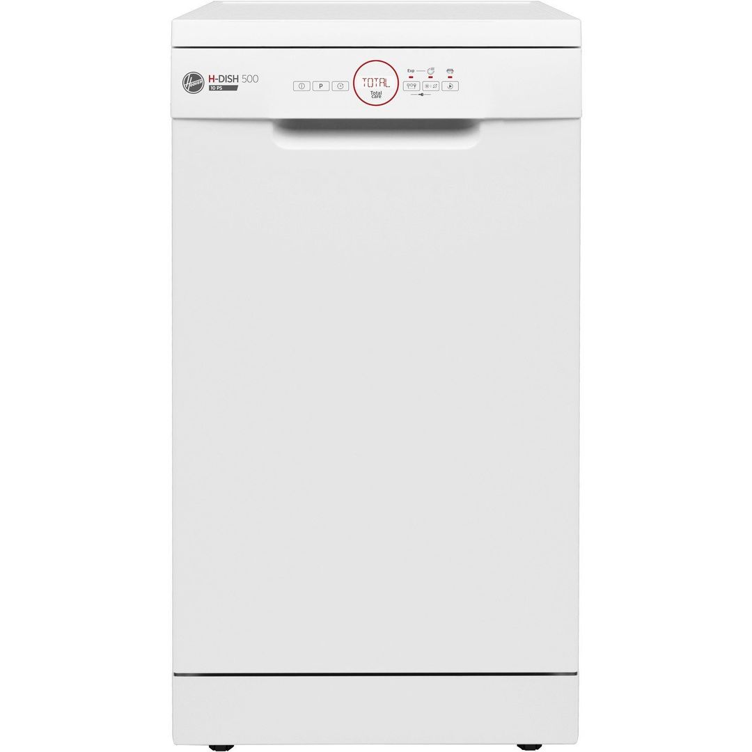 Hoover HDPH2D1049W-80 H-Dish 500 10 Place Settings Freestanding Slimline Dishwasher - White - Image 1