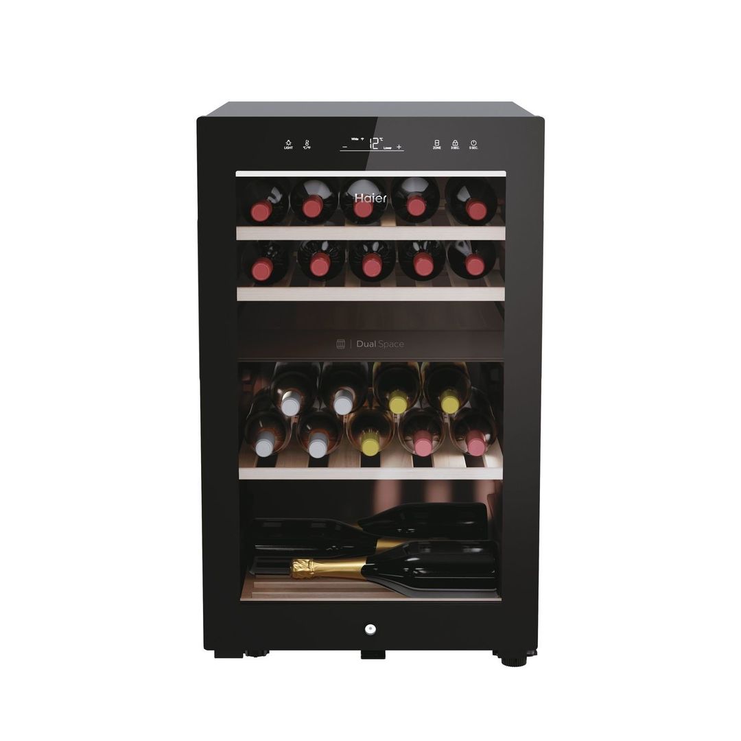 Haier HWS42GDAU1 50cm Series 7 Undercounter Dual Zone Wine Cooler - BLACK - Image 1