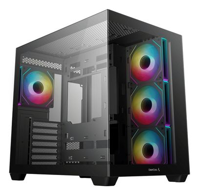 DeepCool CG530 4F Dual Chamber Mid-Tower ATX PC Case - Black