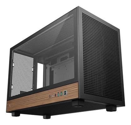 DeepCool CH260 Micro-ATX Mini Tower PC Gaming Case - Black, Wood