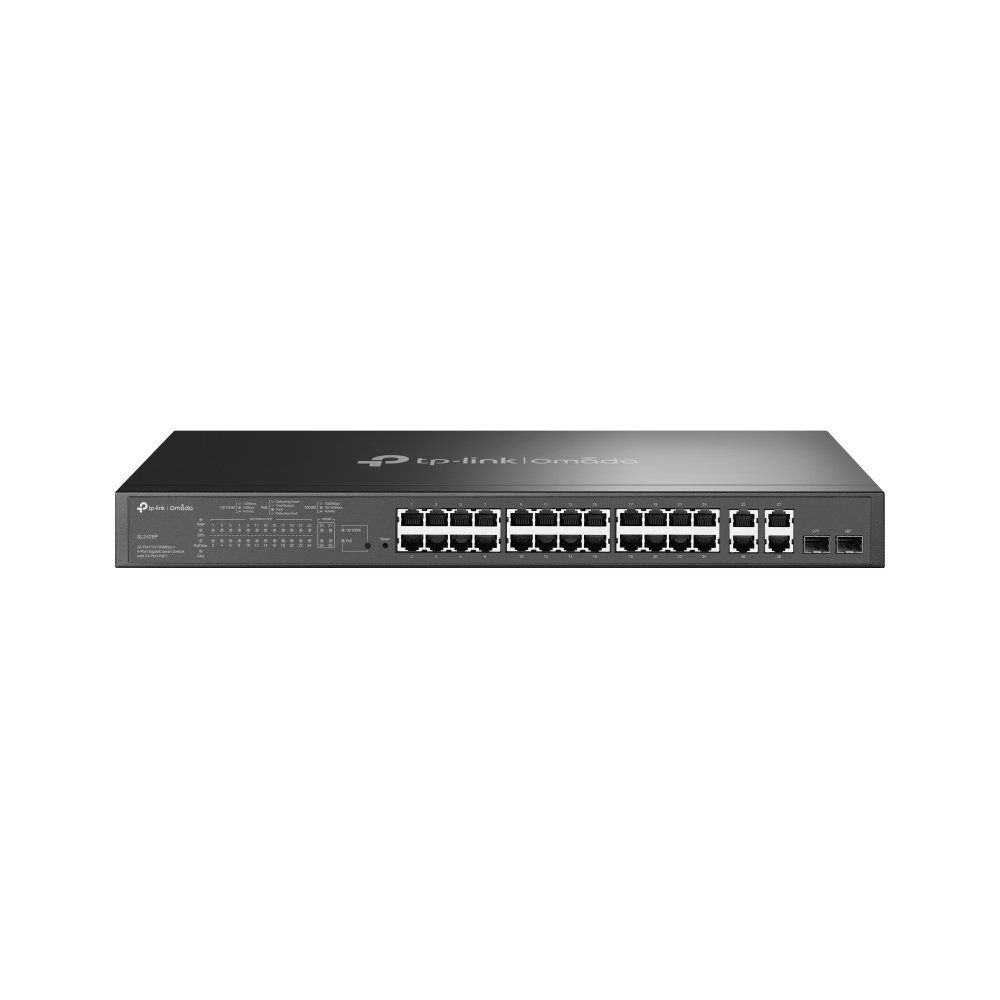 TP-Link Omada SL2428P network switch Managed L2 Fast Ethernet (10/100) Power over Ethernet (PoE) 1U Black - Image 1
