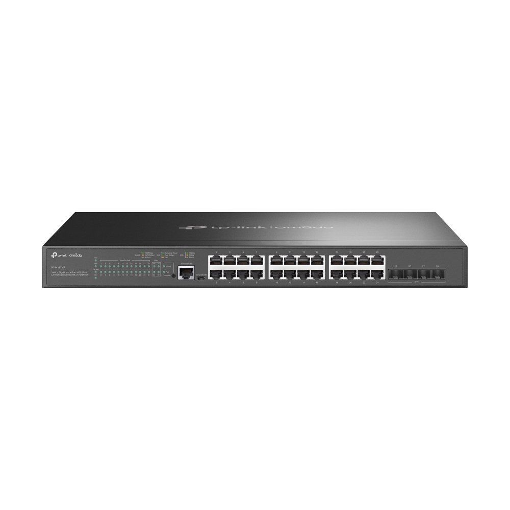 TP-Link Omada 24-Port Gigabit and 4-Port 10GE SFP+ L2+ Managed Switch with 24-Port PoE+ - Image 1