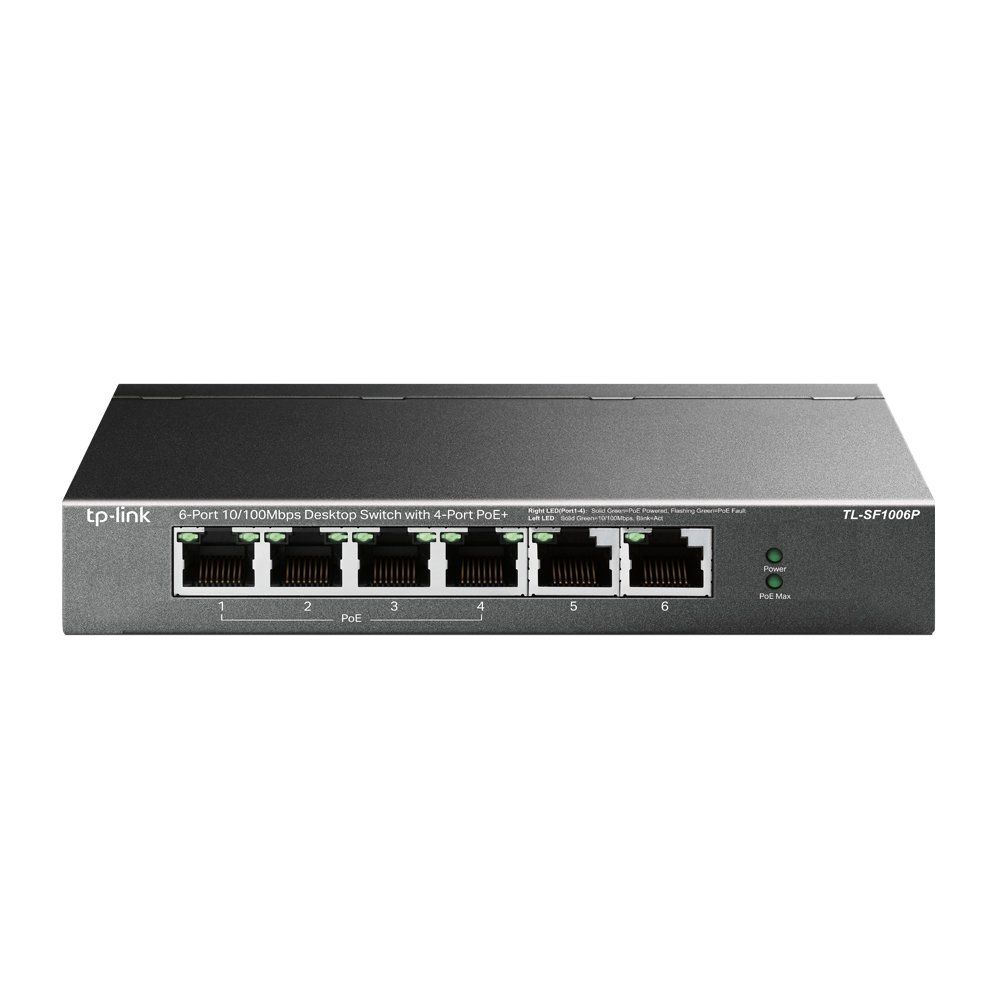 TP-Link TL-SF1006P network switch Unmanaged Fast Ethernet (10/100) Power over Ethernet (PoE) Black - Image 1