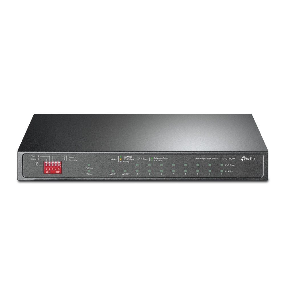 TP-Link TL-SG1210MP network switch Unmanaged Gigabit Ethernet (10/100/1000) Power over Ethernet (PoE) Black - Image 1