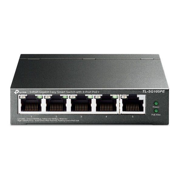 TP-LINK TL-SG105PE Easy Smart Managed Network Switch - 5 port, Silver/Grey - Image 1