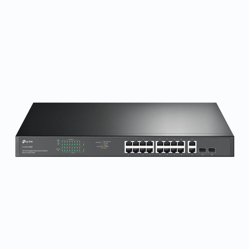 TP-Link 18-Port Gigabit Rackmount Switch with 16 PoE+ - Image 1