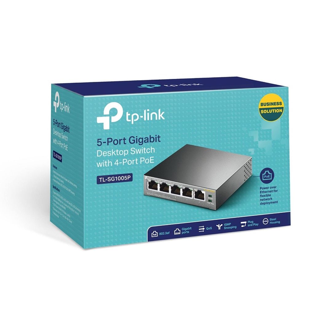 TP-Link 5-Port Gigabit Desktop PoE Switch with 4-Port - Image 1