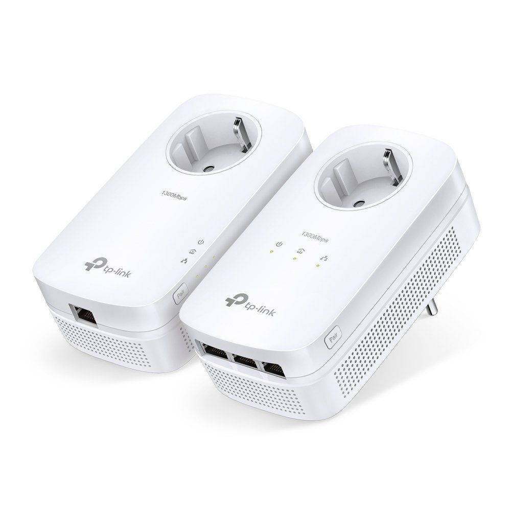 TP-Link AV1300 3-Port Gigabit Passthrough Powerline Starter Kit - Image 1