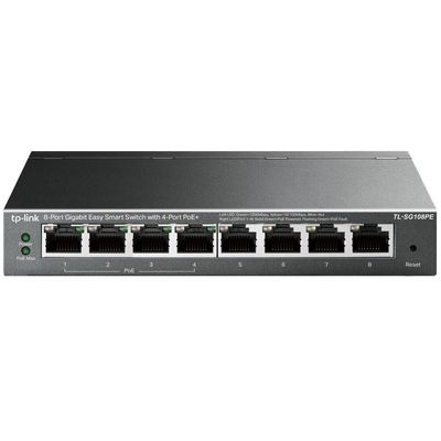 TP-LINK TL-SG108PE Managed Network Switch - 8 Port, Silver/Grey
