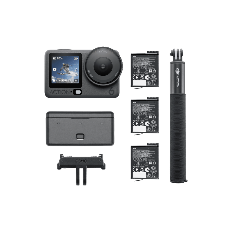 DJI Osmo Action 6 4K Ultra HD Action Camera Adventure Combo - Black, Black - Image 1