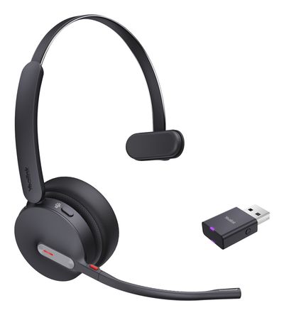 Yealink WH64 Hybrid Mono Teams Headset Wireless Head-band Office/Call center Micro-USB Bluetooth Black - Thumbnail 2