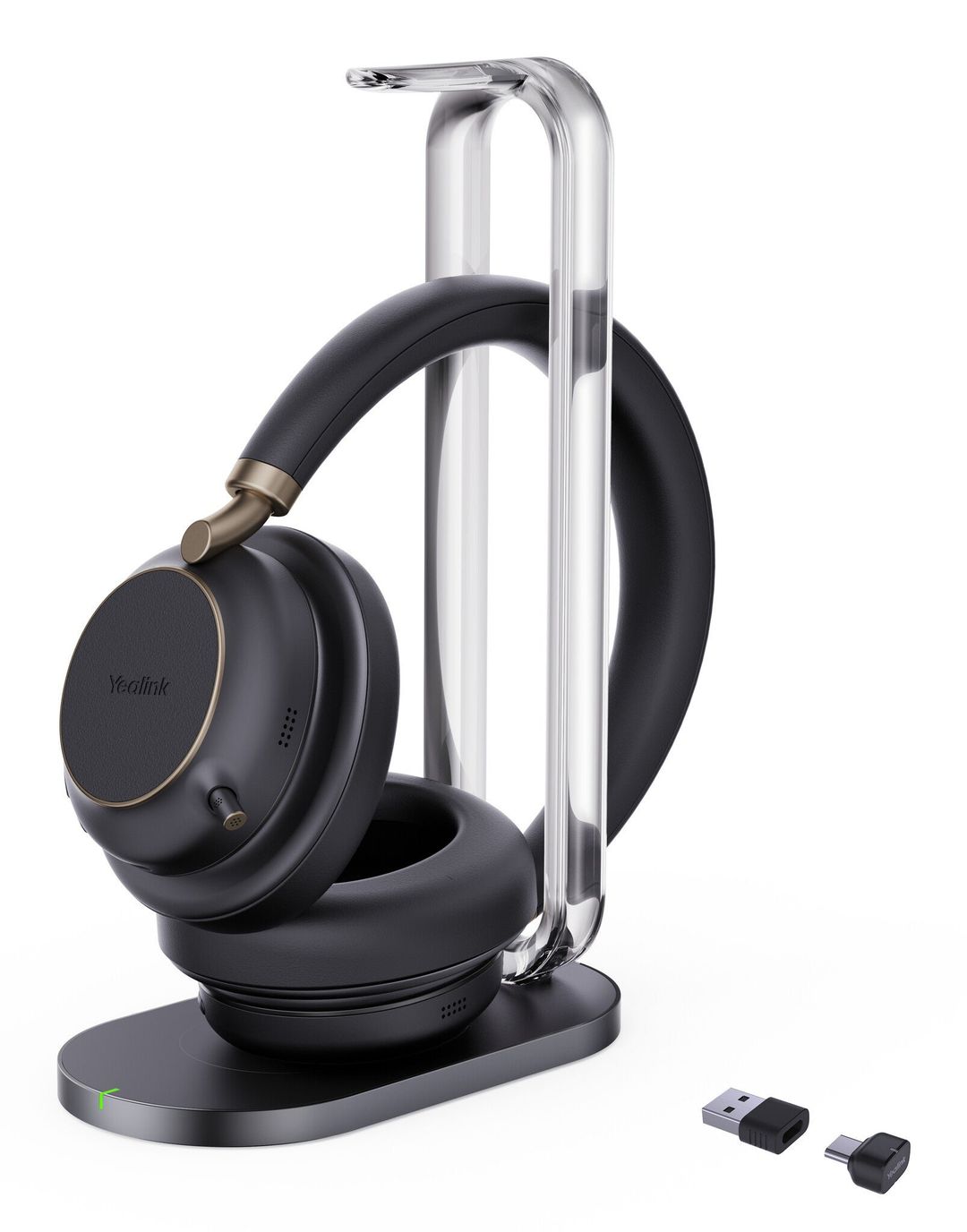 Yealink BH76 Plus with Charging Stand Teams Black USB-C/A Headset - Image 1