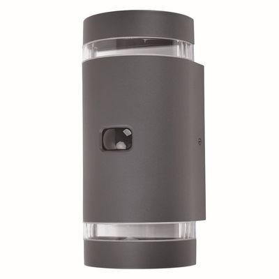 LUTEC FOCUS ROUND sensor-operated outdoor wall lamp, dark grey, 2 x GU10, IP44 - Thumbnail 2