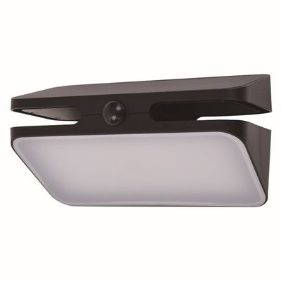 LUTEC AERO LED solar-powered outdoor wall lamp, black, 21 cm, sensor, IP54 - Thumbnail 2