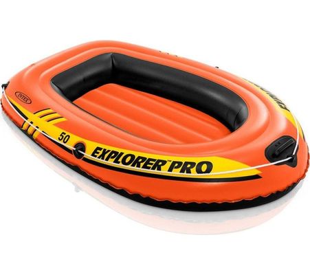 Intex Explorer Pro 50 Inflatable Boat - Durable Vinyl Pool and Outdoor Water Toy - Orange