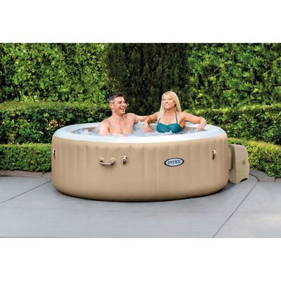 INTEX Pure Spa Bubble Massage Inflatable Hot Tub - 4 people, Khaki