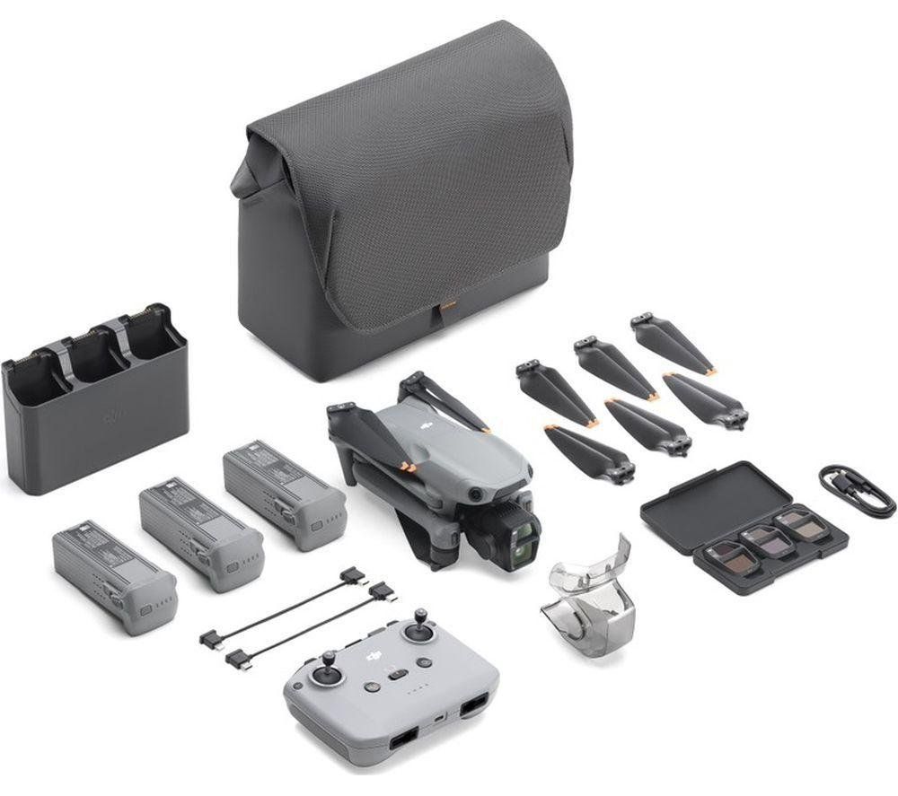 DJI Air 3S Drone Fly More Combo with RC-N3 Remote Controller - Grey, Silver/Grey - Image 1