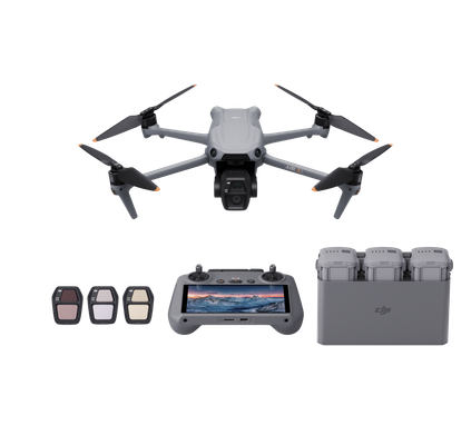DJI Air 3S Drone Fly More Combo with RC 2 Remote Controller - Grey, Silver/Grey