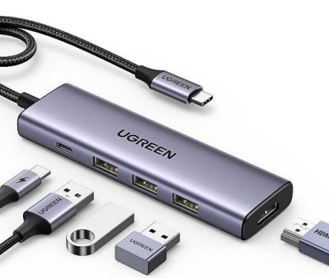 Ugreen 15596 laptop dock/port replicator Wired USB 3.2 Gen 1 (3.1 Gen 1) Type-A + Type-C Aluminium - Thumbnail 2