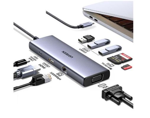 Ugreen Revodok USB-C 6-IN-1 Hub met 4K HDMI USB Type-C 10000 Mbit/s - Thumbnail 2