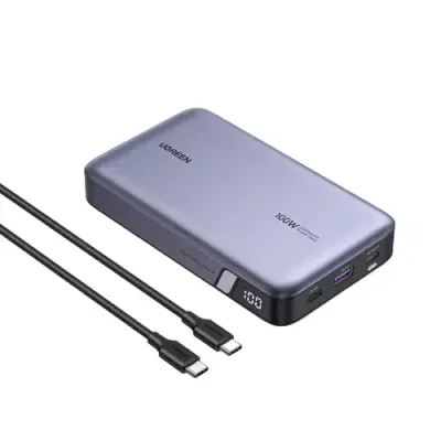 UGREEN Nexode 20000 mAh Portable Power Bank - Grey, Silver/Grey - Thumbnail 2