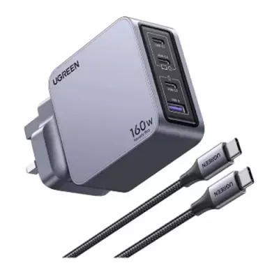 UGREEN Nexode Pro series 160 W 4-Port GaN Universal USB Charger, Silver/Grey,Black - Thumbnail 2