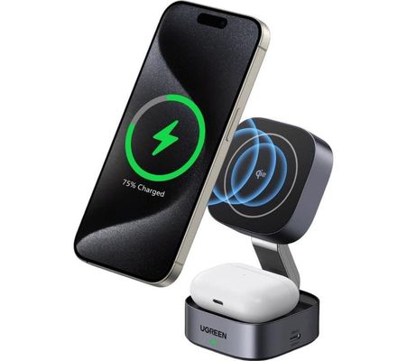 Ugreen 2-in-1 Qi2 Magnetic Foldable Charging Station (No AC Adapter) - Thumbnail 2