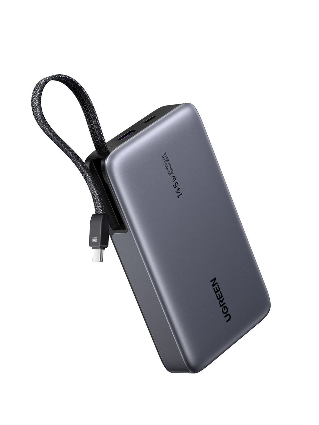Ugreen 20000mAh Power Bank 145W 1C1A with Built-in USB-C Cable - Image 1