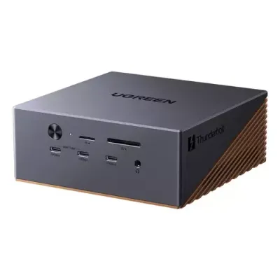 Ugreen Revodok Maxidok 17-in-1 Thunderbolt 5 120000 Mbit/s Brown Grey - Thumbnail 2