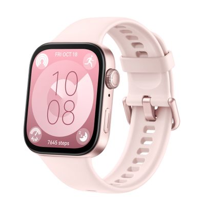 Huawei WATCH Fit 3 4.62 cm (1.82") AMOLED 43.2 mm Digital 408 x 480 pixels Touchscreen Pink Wi-Fi GPS (satellite)