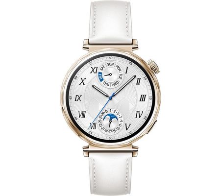 HUAWEI Watch GT 5 - Gold, White Leather Strap, 41 mm, White,Gold
