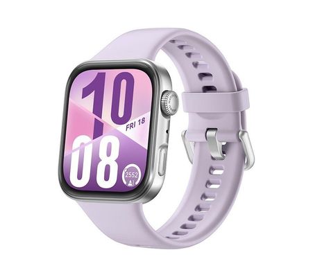 HUAWEI Watch Fit 4 - Aluminium Alloy, Purple Fluoroelastomer Strap, Silver/Grey,Purple
