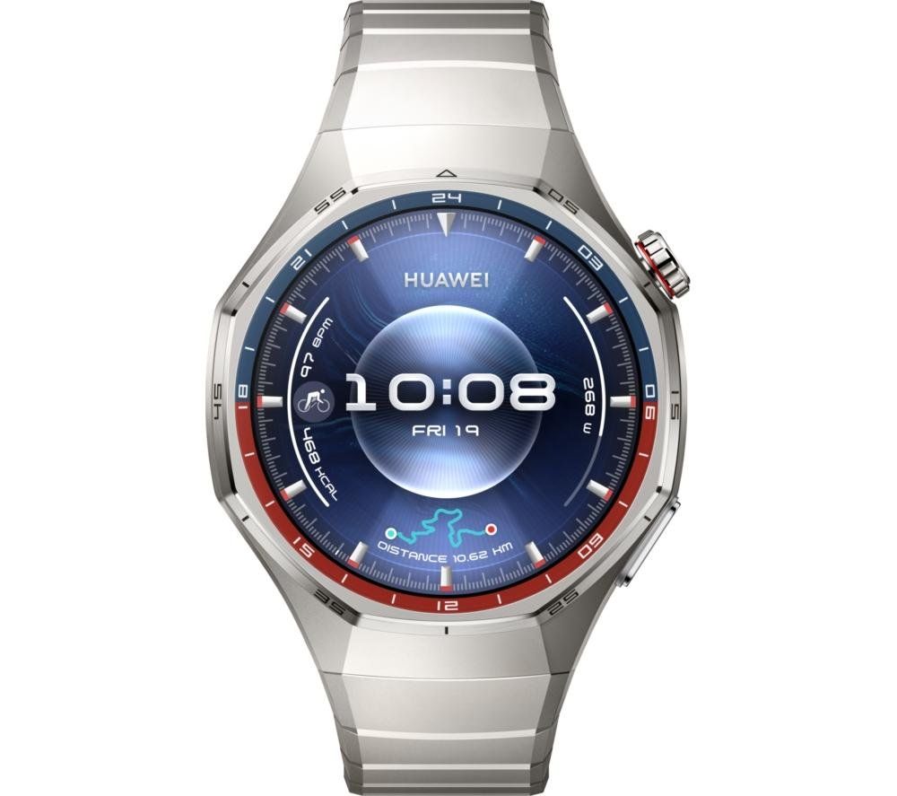 HUAWEI Watch GT 6 Pro - Titanium with Silver Fluoroelastomer Strap, 46 mm, Silver/Grey - Image 1