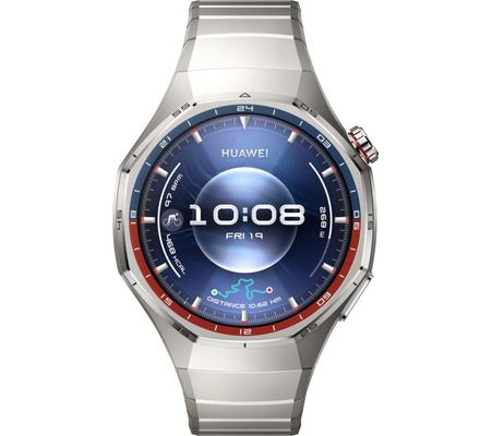 HUAWEI Watch GT 6 Pro - Titanium with Silver Fluoroelastomer Strap, 46 mm, Silver/Grey
