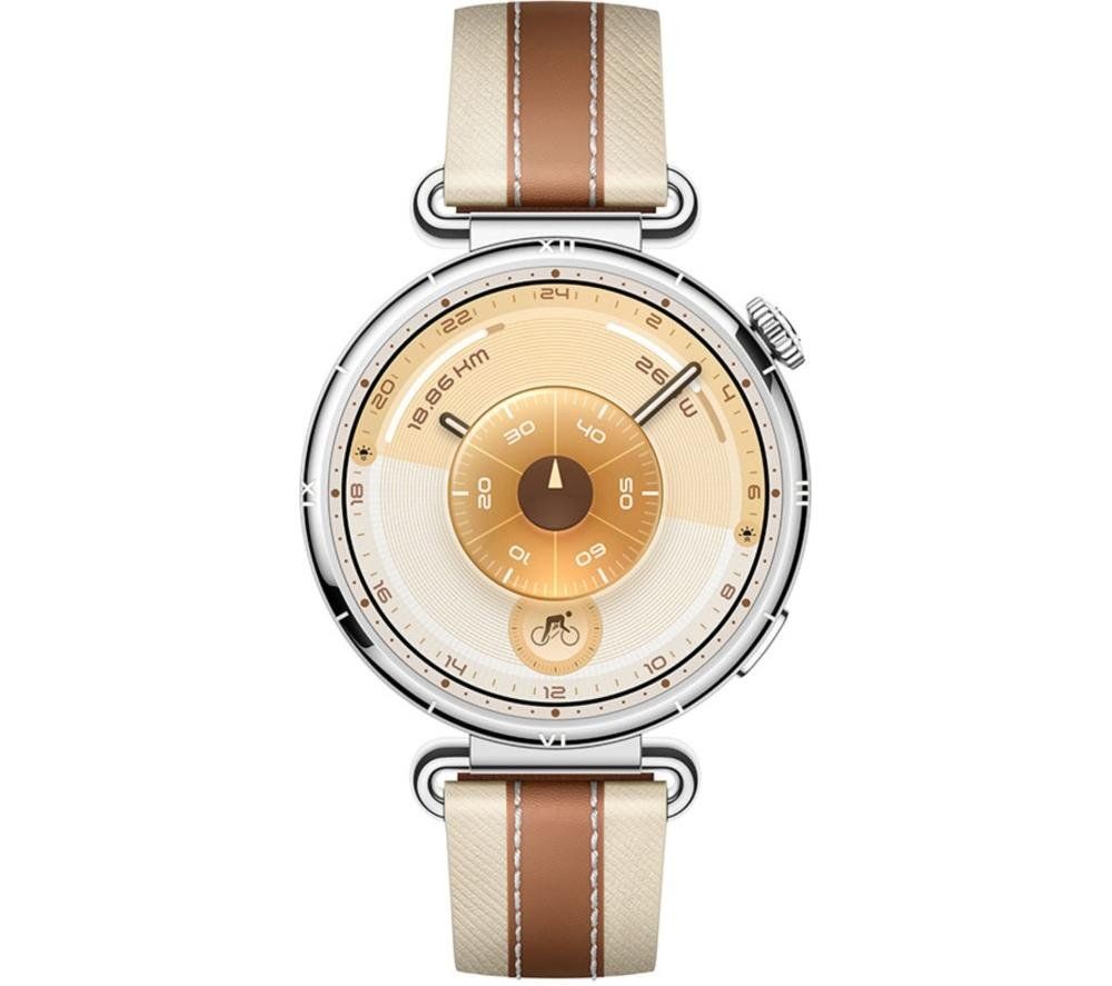 HUAWEI Watch GT 6 - Silver with Brown Composite Leather Strap, 41 mm, Brown,Silver/Grey - Image 1