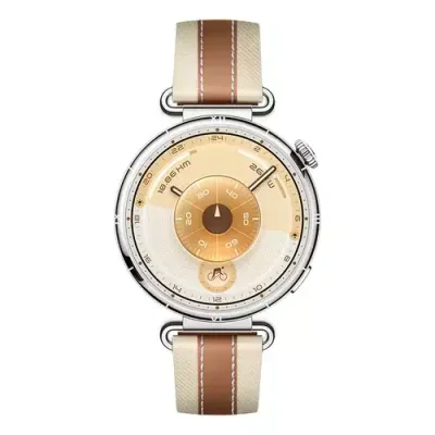 HUAWEI Watch GT 6 - Silver with Brown Composite Leather Strap, 41 mm, Brown,Silver/Grey - Thumbnail 2