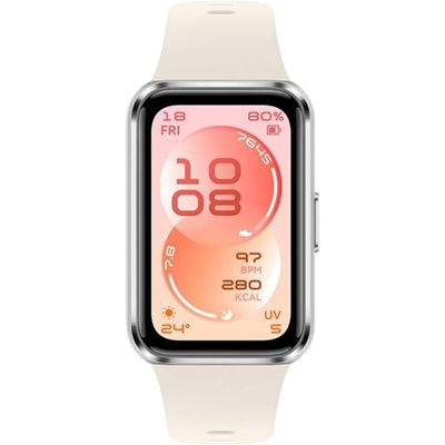 HUAWEI Band 11 Fitness Tracker - Aluminium with White Fluoroelastomer Strap, White