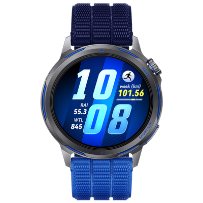 HUAWEI Watch GT Runner 2 - Titanium with Dusk Blue Woven Strap, 43.5 mm, Blue,Silver/Grey - Thumbnail 2