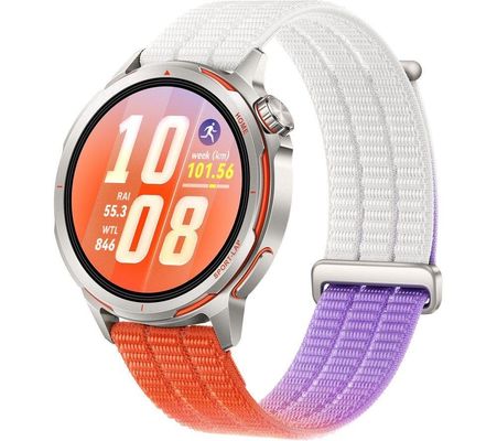 HUAWEI Watch GT Runner 2 - Titanium with Dawn Orange Woven Strap, 43.5 mm, White,Silver/Grey,Orange - Thumbnail 2