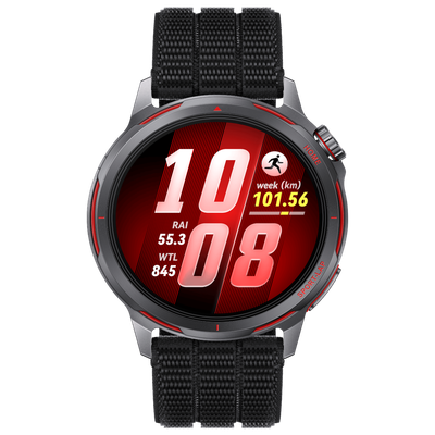 HUAWEI Watch GT Runner 2 - Titanium with Midnight Black Woven Strap, 43.5 mm, Silver/Grey,Black
