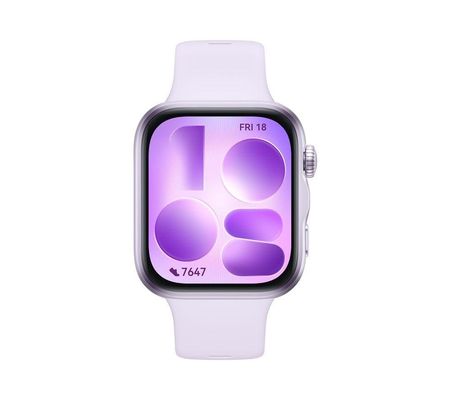 HUAWEI Watch Fit 5 - Silver Aluminium Alloy with Purple Fluoroelastomer Strap, White,Purple,Silver/Grey