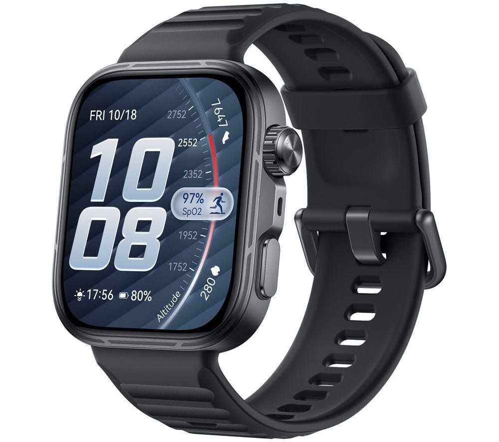 HUAWEI Watch Fit 5 Pro - Titanium Black with Black Fluoroelastomer Strap, Black - Image 1