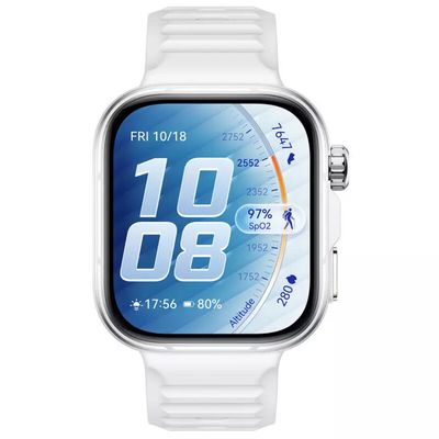 HUAWEI Watch Fit 5 Pro - Titanium White with White Woven Strap, White